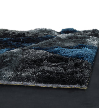 Chandra Flemish FLE-51111 Blue/Grey/Charcoal Area Rug Corner Shot