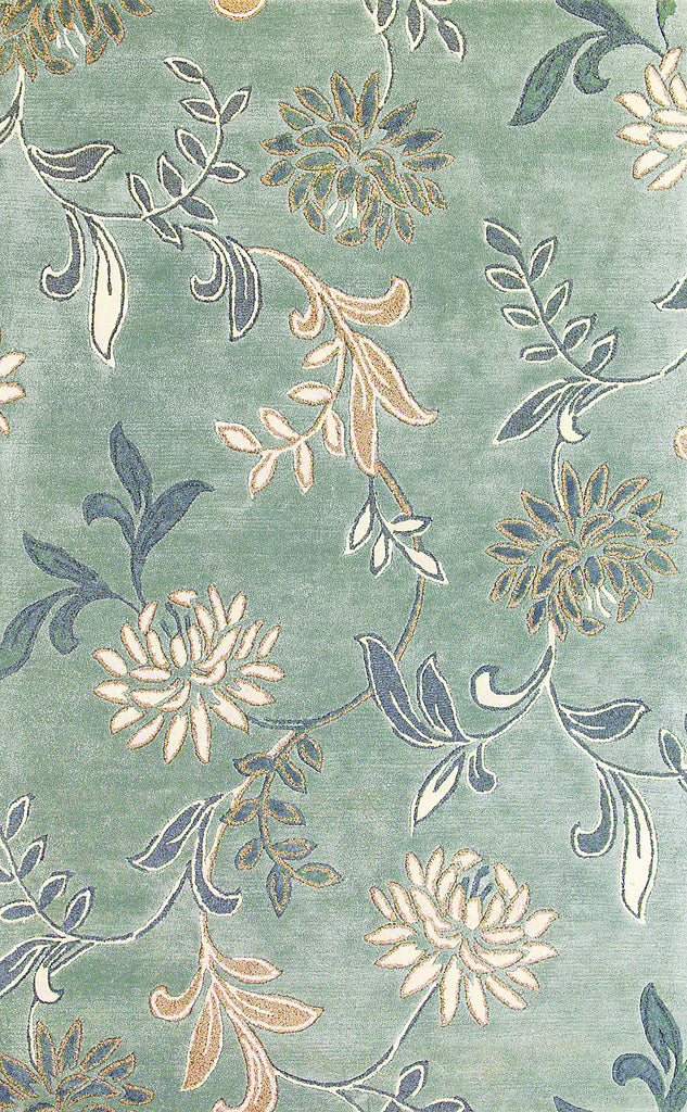 KAS Florence 4557 Silver Floral Area Rug main image