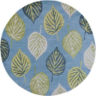 KAS Florence 4584 Ocean Blue Leaves Area Rug 