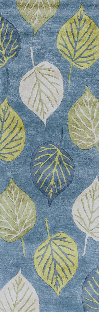 KAS Florence 4584 Ocean Blue Leaves Area Rug 