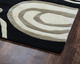 Rizzy Fusion FN0071 Black Area Rug Corner Shot