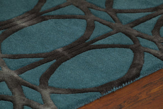 Chandra Fran FRA-42100 Teal/Charcoal Area Rug Detail