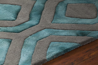 Chandra Fran FRA-42101 Teal/Grey Area Rug Detail