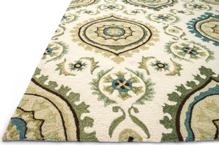 Loloi Francesca FC-24 Ivory / Aqua Area Rug Corner Shot Feature