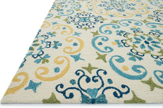 Loloi Francesca FC-35 Ivory / Light Blue Area Rug Round Image Feature