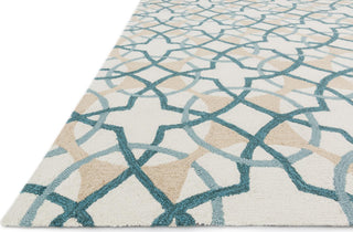 Loloi Francesca FC-42 Ivory / Teal Area Rug Round Image Feature