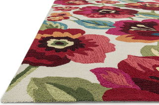 Loloi Francesca FC-44 Ivory / Fuchsia Area Rug Corner Shot Feature