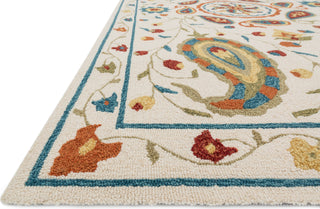 Loloi Francesca FC-53 Ivory / Blue Area Rug Corner Shot