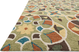 Loloi Francesca FC-55 Green / Spice Area Rug Corner Shot