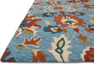 Loloi Francesca FC-59 Light Blue / Spice Area Rug Round Image Feature