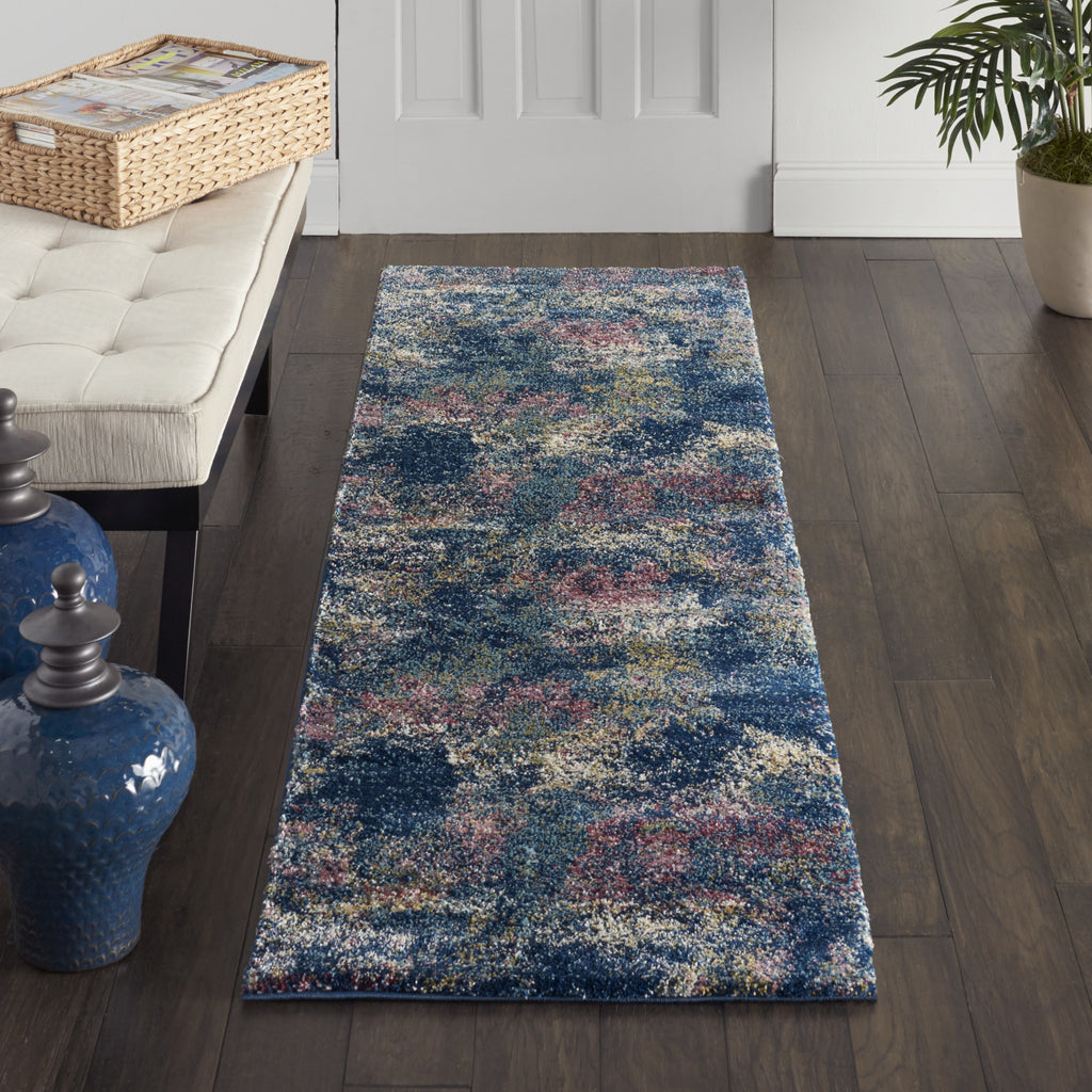 Fusion FSS17 Blue Multi Colored Area Rug by Nourison Incredible Rugs