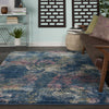 Fusion FSS17 Blue Multi Colored Area Rug by Nourison