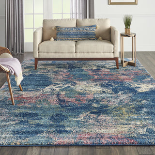 Fusion FSS17 Blue Multi Colored Area Rug by Nourison