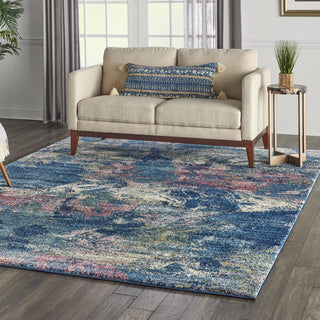 Fusion FSS17 Blue Multi Colored Area Rug by Nourison