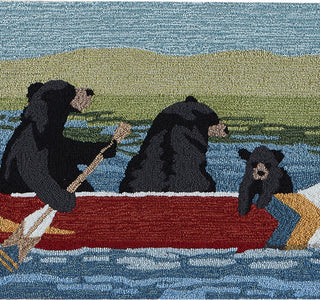 Trans Ocean Frontporch 1892/03 Are We Bear Yet? Blue Area Rug by Liora Manne