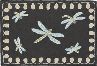 Trans Ocean Frontporch Dragonfly Black/Grey by Liora Manne