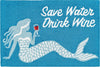 Trans Ocean Frontporch 4352/04 Save Water Drink Wine Blue Area Rug by Liora Manne
