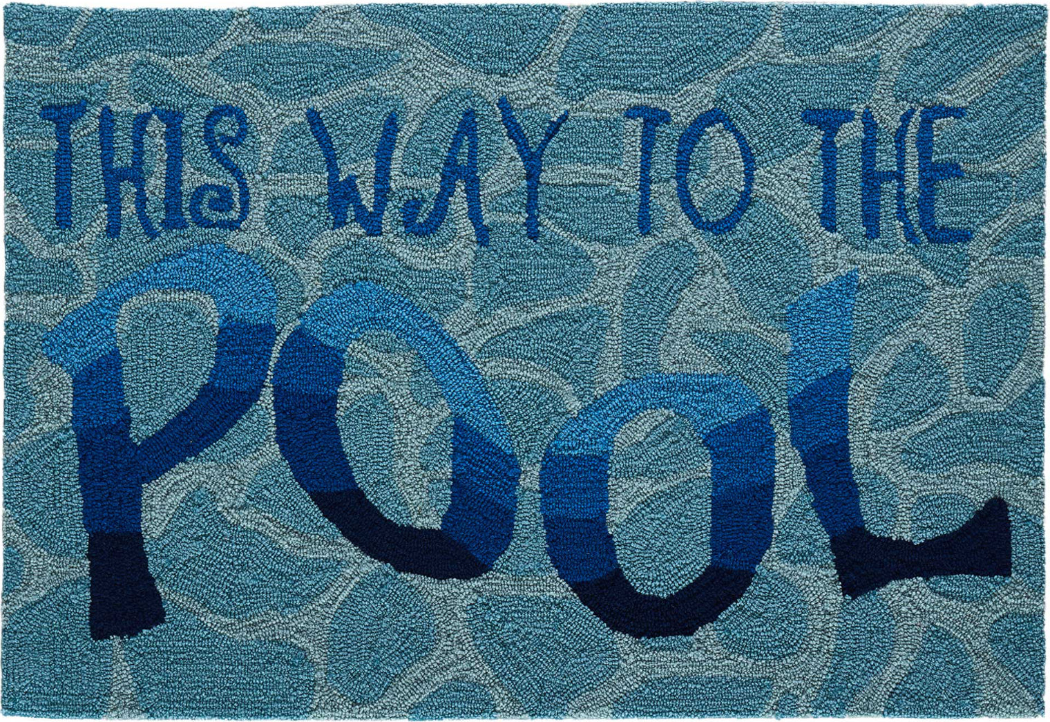 Trans Ocean Frontporch 4448/03 This Way To The Pool Blue Area Rug by Liora Manne