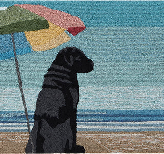 Trans Ocean Frontporch 4495/44 Parasol And Pup Multi Area Rug by Liora Manne