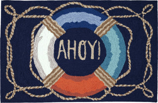 Trans Ocean Frontporch 4554/33 Ahoy Navy by Liora Manne