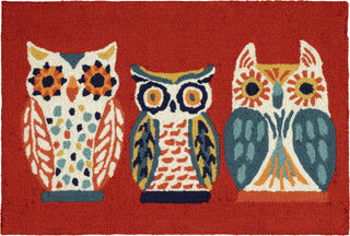 Trans Ocean Frontporch 4577/24 What A Hoot Red Area Rug by Liora Manne