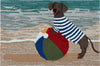 Trans Ocean Frontporch 4496/04 Coastal Dog Blue Area Rug by Liora Manne