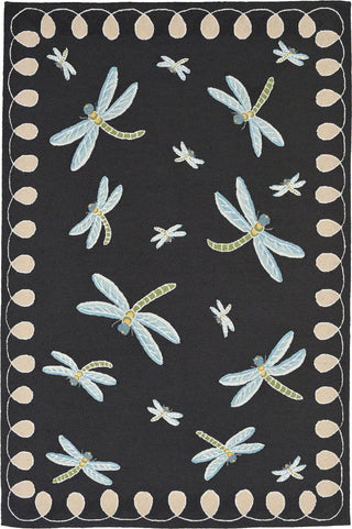 Trans Ocean Frontporch Dragonfly Black/Grey by Liora Manne