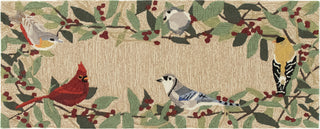 Trans Ocean Frontporch 4500/12 Bird Border Natural Area Rug by Liora Manne