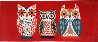 Trans Ocean Frontporch 4577/24 What A Hoot Red Area Rug by Liora Manne