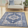 Nourison Fulton FUL10 Navy/Ivory Area Rug Room Image