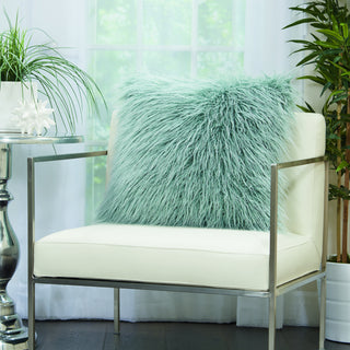 Nourison Faux Fur Tibetan Lamb Celadon by Mina Victory  Feature