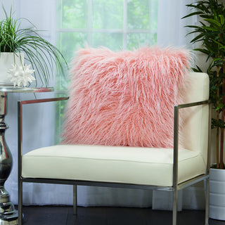 Nourison Faux Fur Tibetan Lamb Rose by Mina Victory  Feature