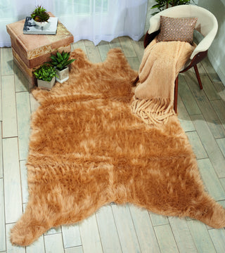 Nourison Fur REMEN POLY FAUX Beige Throw by Mina Victory  Feature