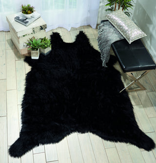 Nourison Fur REMEN POLY FAUX Black by Mina Victory  Feature