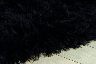 Nourison Fur REMEN POLY FAUX Black by Mina Victory 