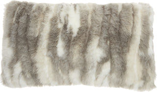 Nourison Fur Faux Angora Rabbit Grey by Mina Victory 