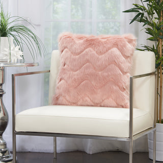 Nourison Fur CHEVRON FAUX Blush by Mina Victory  Feature