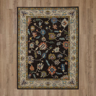 Karastan Pandora Fury Charcoal Area Rug On Wood