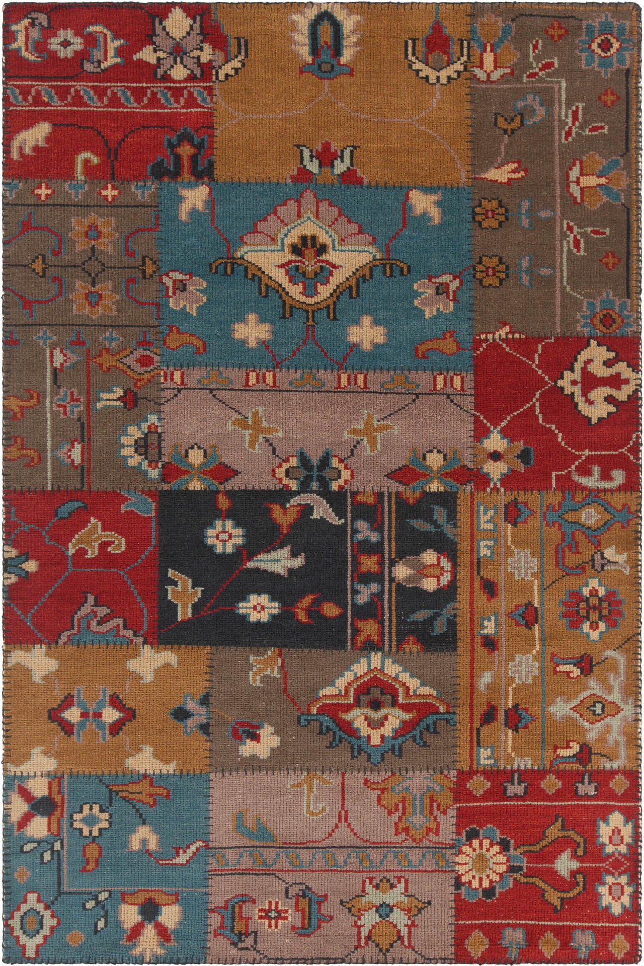 Chandra Fusion FUS-26301 Red/Blue/Beige/Brown/Black Area Rug main image