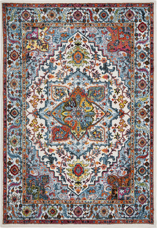 LR Resources Fusion 81346 White / Blue Area Rug 