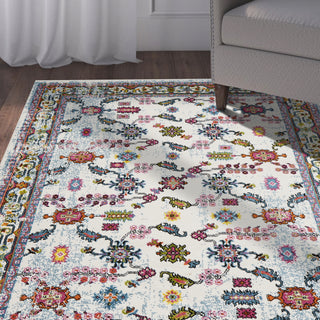 LR Resources Fusion 81347 White/Blue Area Rug Alternate Image