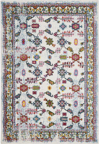 LR Resources Fusion 81347 White/Blue Area Rug 