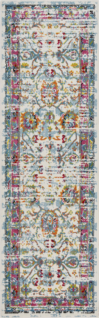 LR Resources Fusion 81348 White/Blue Area Rug 