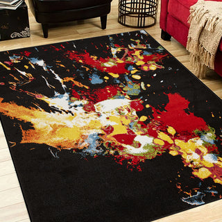 LR Resources Fusion 81351 Black Area Rug Alternate Image