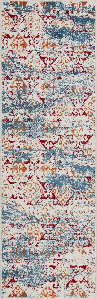 LR Resources Fusion 81353 White/Blue Area Rug 