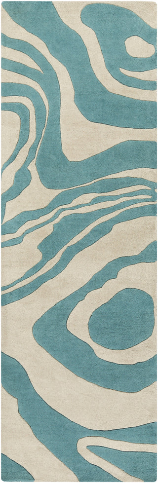 Surya Goa G-5128 Teal Area Rug 2'6'' x 8' Runner