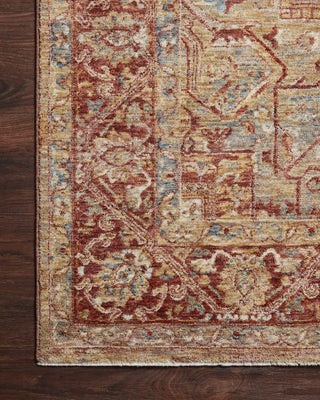 Loloi Gaia GAA-01 Gold/Brick Area Rug Corner Image