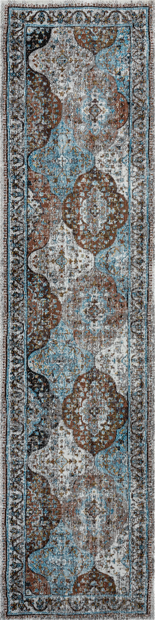 LR Resources Gala Bright Tabriz Blue Area Rug 2' 3'' X 8' 9'' Main Image