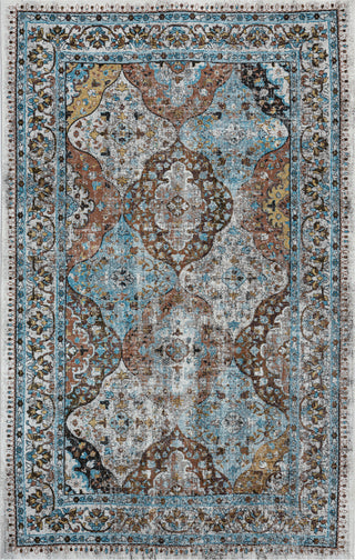 LR Resources Gala Bright Tabriz Blue Area Rug 4' 0'' X 6' 0'' Main Image