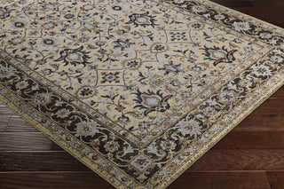 Surya Goldfinch GDF-1019 Butter Tan Dark Brown Light Gray Medium Area Rug Corner Image